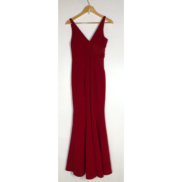 Jay Godfrey Rockefeller Dress Sleeveless V-Neck Evening Gown Maxi Red Size 2 - Picture 5 of 10
